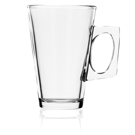Szklanki do kawy latte mrożonej deserów 255 ml wysokie z uchem komplet 6 szt.