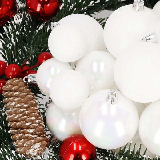 Bombki choinkowe 30 szt. ozdoby świąteczne biały