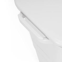 Kosz na śmieci, trzykomorowy 42 l do segregacji odpadów, na kółkach, biały