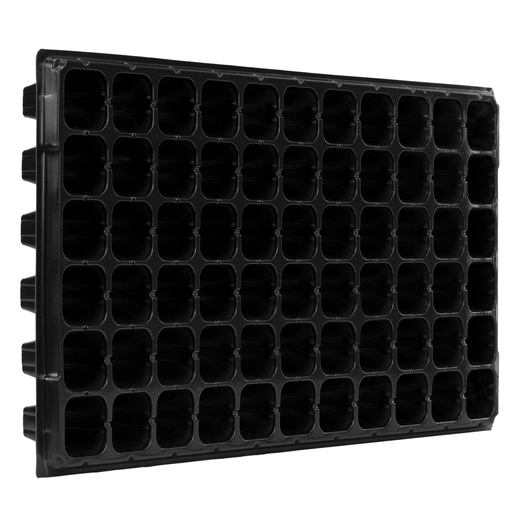 Wielodoniczka z tacką 54x28 cm minidoniczki do wysiewu 66szt. rozsadnik, czarny