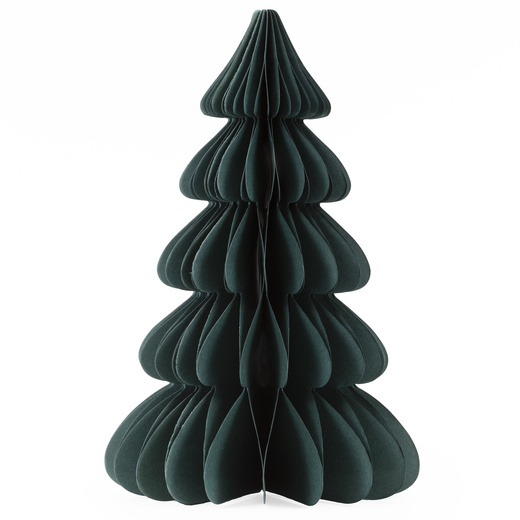 Papierowa choinka 30 cm ozdoba świąteczna dekoracja 3D z magnesem ciemnozielona