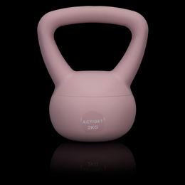 Kettlebell miękki 2kg kula odważnik hantla ciężar do ćwiczeń fitness, jasnoróżowy