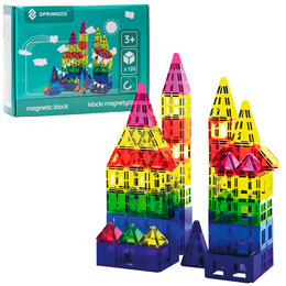 Klocki magnetyczne, pojazdy zestaw 120 szt. klocków konstrukcyjnych dla dzieci, kolorowe