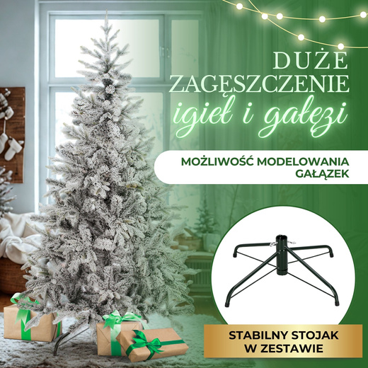 Choinka sztuczna premium 250 cm świerk ośnieżony drzewko bożonarodzeniowe PE