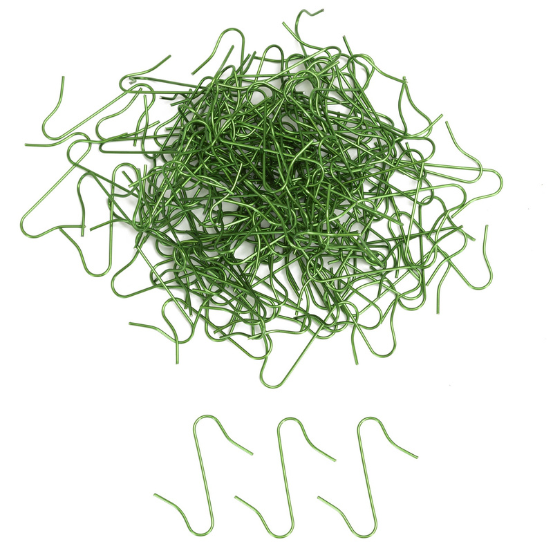 Haczyki do bombek, dekoracji choinkowych, zaczepy 150 szt. zawieszki metalowe, zielone