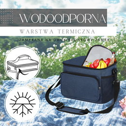 Torba termiczna 11L na jedzenie lunchbox niebiesko-czarny