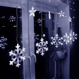 Kurtyna świetlna 150 Led gwiazdki lampki wewnętrzne sople biały zimny