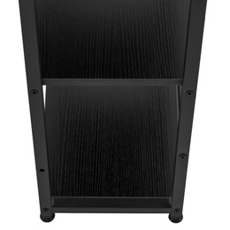 Biurko komputerowe z regałem nowoczesne, stolik loft 120x48x122 cm czarne