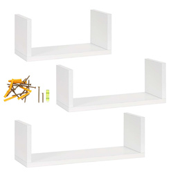 Półki ścienne 3 szt. na przyprawy, książki półki wiszące nowoczesne białe