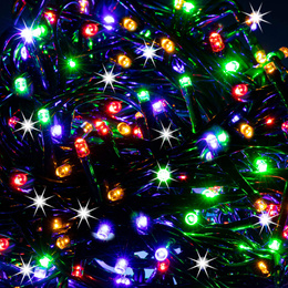 Lampki choinkowe 500 led multikolor + niebieski flash 27,5 m oświetlenie świąteczne IP44