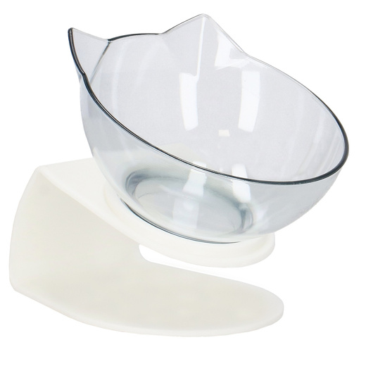 Miska dla psa i kota z antypoślizgową podstawką i uszami biała