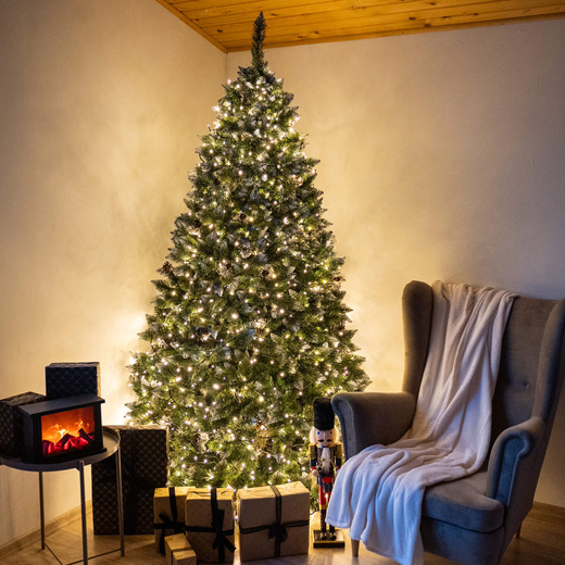 Choinka sztuczna 180 cm premium Royal Trees sosna diamentowa ośnieżona z szyszkami