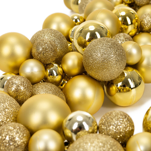 Girlanda świąteczna 160 cm łańcuch z bombek 130 szt. złote