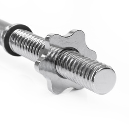 Gryf krótki 40 cm do hantli z zaciskami śr. 30 mm gwintowany, stal chromowana