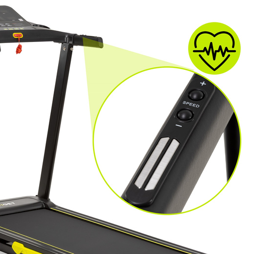 Bieżnia elektryczna, domowa 16 km/h z nachyleniem składana z aplikacją i czujnikami PRO