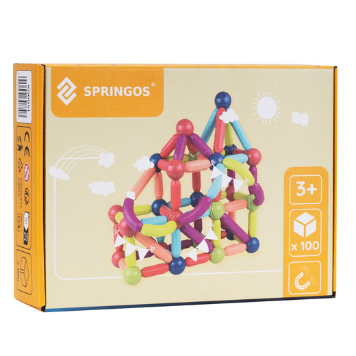 Klocki magnetyczne, konstrukcyjne 3D duży zestaw 100 szt. patyczki kulki