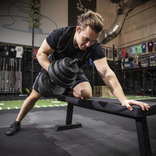 Hantle 2x10 kg do ćwiczeń regulowane 20 kg zestaw obciążeń gryf do treningu siłowego