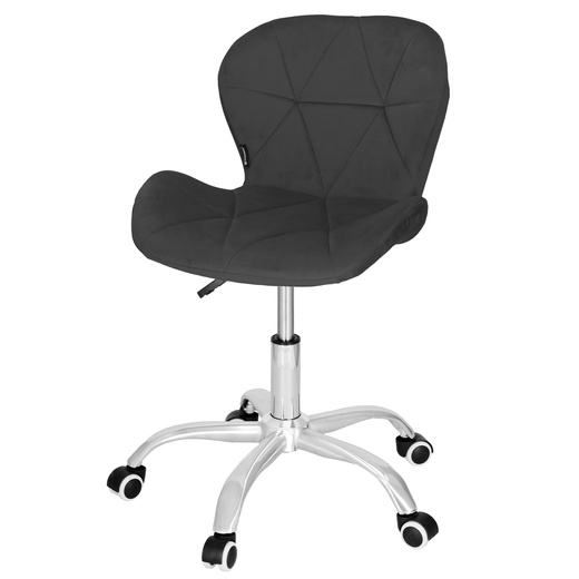 Fotel biurowy obrotowy krzesło na kółkach, do nauki, pracy przed komputerem ciemnoszary