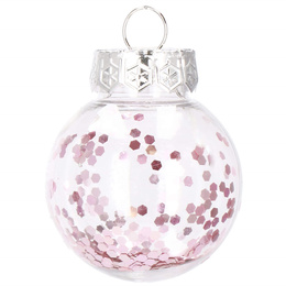 Bombki choinkowe przeźroczyste 24 szt. różowy 5cm zestaw choinkowy