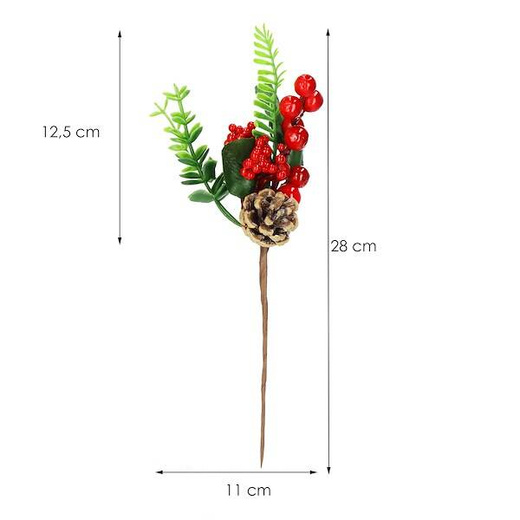 Gałązka świąteczna sztuczna dekoracja do stroika 28 cm