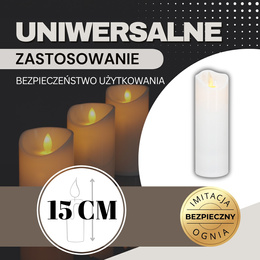 Świece elektryczne LED 6 szt. wkłady do znicza 15 cm świeczki na baterie, ruchomy płomień
