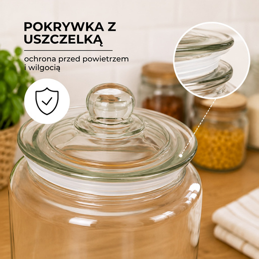 Słój szklany 6 l na ogórki, przetwory ciastka kiszonki pojemnik z pokrywką ozdobny
