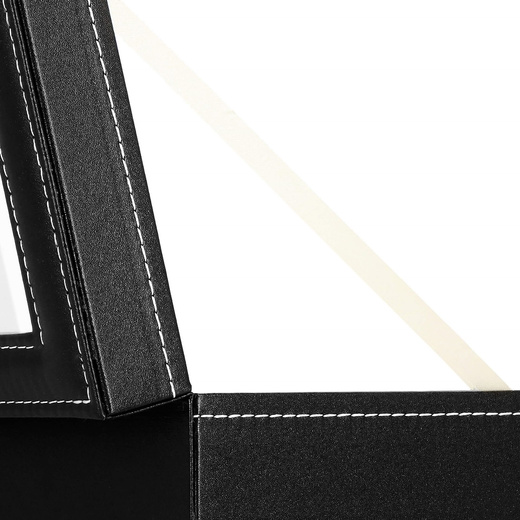 Szkatułka na zegarki 30x20x8 cm czarno-kremowa, ekoskóra organizer z 12 przegródkami