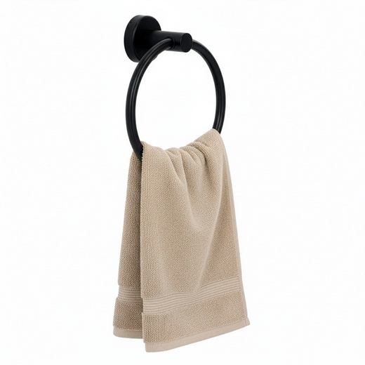 Wieszak na ręczniki, łazienkowy okrągły, uchwyt na ręczniki, czarny