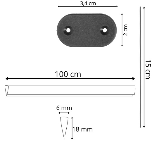 Osłona PVC maskująca 300x100 cm, profile zestaw na balkon, taras, ogrodzenie ciemnoszare