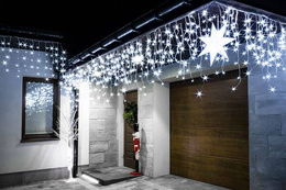 Kurtyna świetlna z pilotem 1000 led girlanda, lampki wewnętrzno-zewnętrzne sople zimny biały