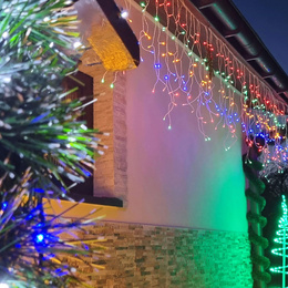 Kurtyna świetlna 1000 led girlanda, lampki wewnętrzno-zewnętrzne 45 m sople multikolor