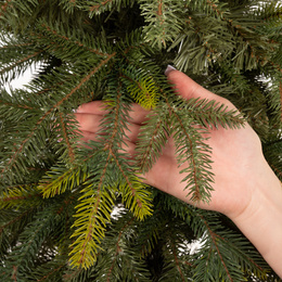 Choinka sztuczna na pniu 220 cm świerk naturalny ze stojakiem nowoczesny