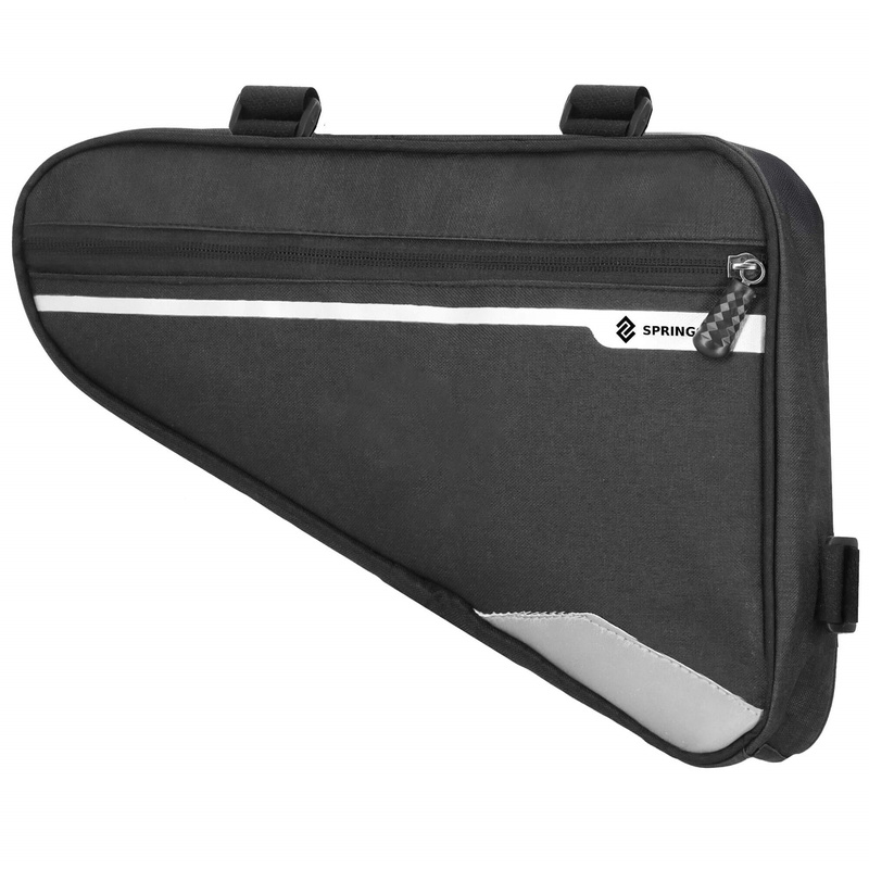 Sakwa rowerowa pod ramę roweru torba 1,2L czarno-szara saszetka na rower