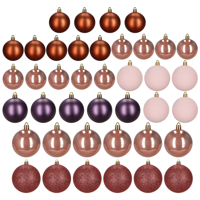 Bombki choinkowe 40 szt. zestaw dekoracji świątecznych nietłukące