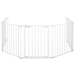 Bramka zabezpieczająca z barierkami 5 elementow 318 cm biała