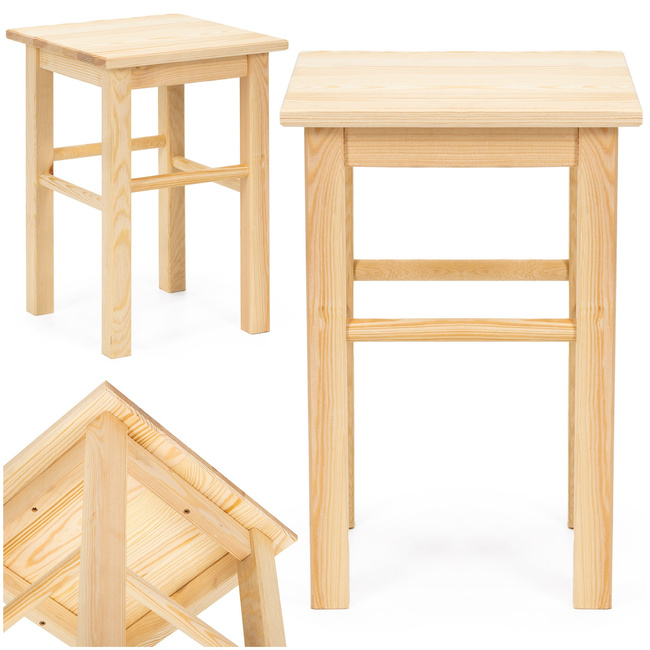 Taboret drewniany, krzesło kuchenne 43,5 cm wielofunkcyjny stołek