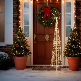 Choinka na zewnątrz 250 Led ciepły biały 100 cm dekoracja świąteczna IP44