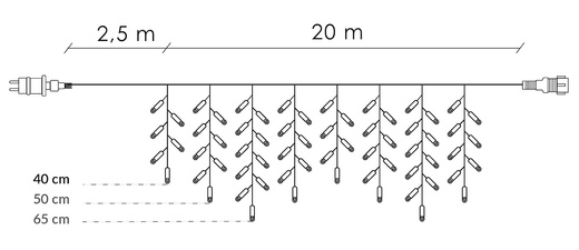 Kurtyna świetlna 500 led girlanda, lampki wewnętrzno-zewnętrzne sople biały zimny + flash