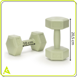 Ciężarki 2x1,5kg hexagonalne do ćwiczeń fitness hantle zestaw 2 szt. zielone
