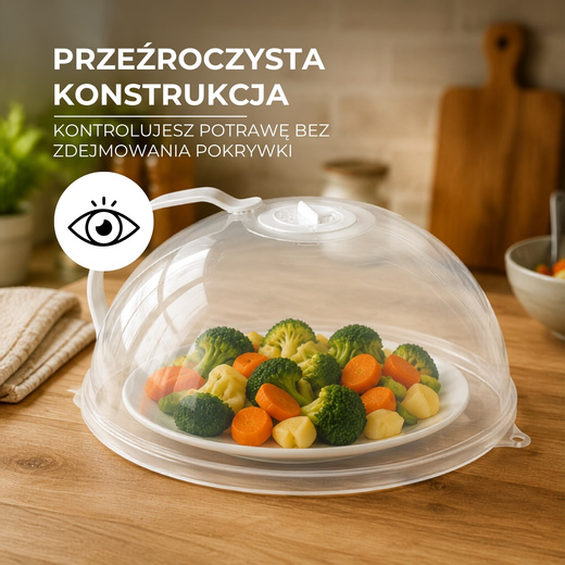 Pokrywka do mikrofali 25 cm przykrywka do kuchenki mikrofalowej do podgrzewania klosz