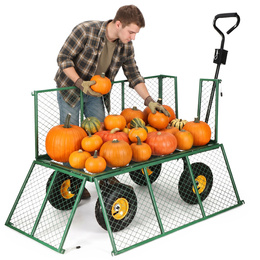 Wózek ogrodowy transportowy metalowy 400 kg zielony