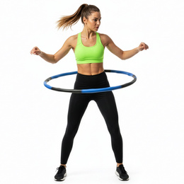 Hula hop treningowe 88 cm składane, piankowe NBR szaro-niebieskie