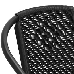 Krzesła ogrodowe 4 szt. metalowe na taras czarne zestaw