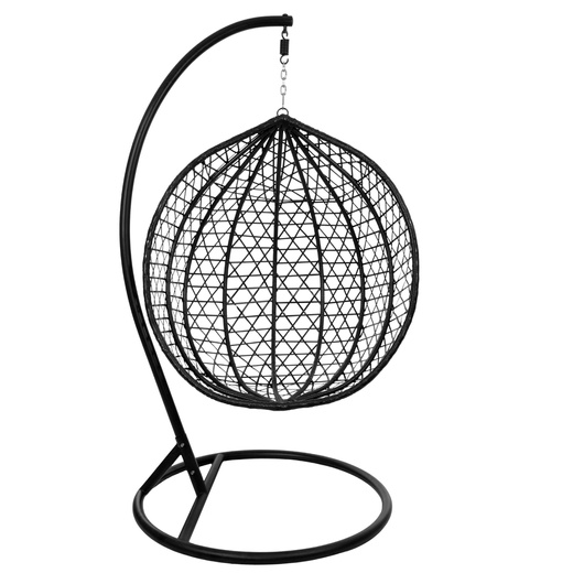 Kokon rattanowy do ogrodu, na taras, balkon, fotel wiszący z poduszkami