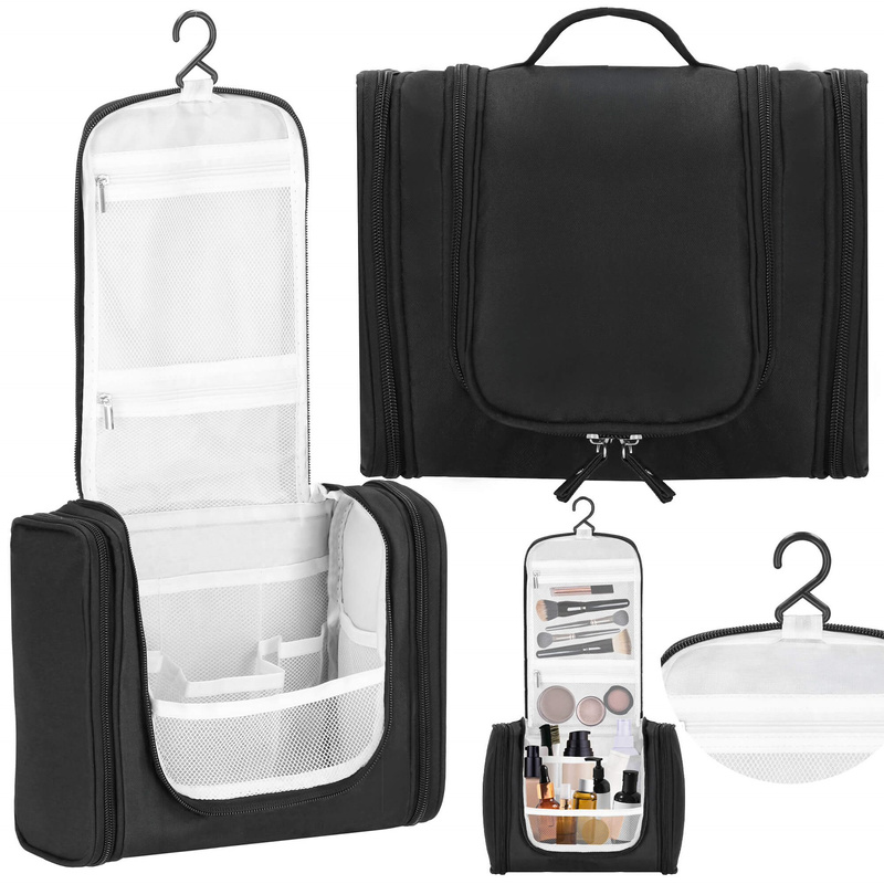 Organizer podróżny na kosmetyki 24x21x10 cm kosmetyczka, torba wizażysty czarna