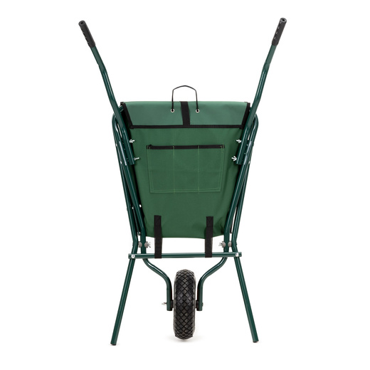 Taczka ogrodowa 50 L składana 116 x 64 x 65 cm jednokołowa, stalowy wózek transportowy