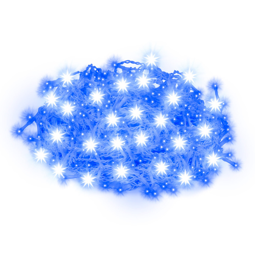 Kurtyna świetlna 500 led girlanda, lampki wewnętrzno-zewnętrzne sople niebieski z zimnym białym flash