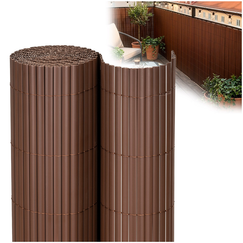 Osłona PVC maskująca na balkon, taras, ogrodzenie 400x100 cm brązowa