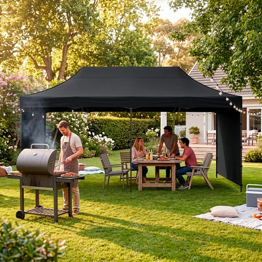 Namiot handlowy 3x6 m ogrodowy, pawilon na imprezy, catering czarny