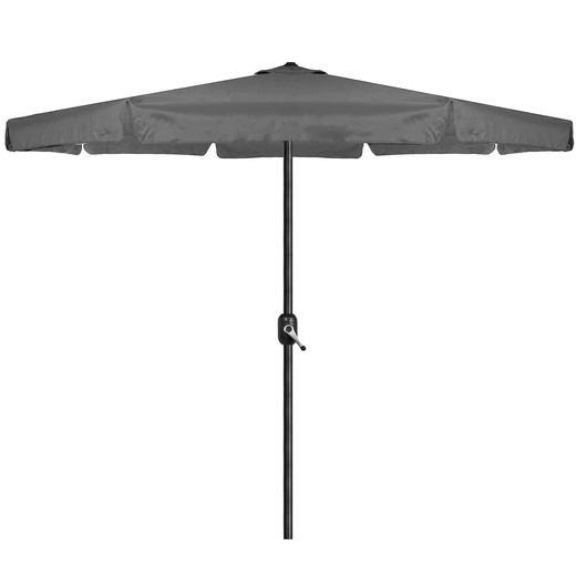 Parasol ogrodowy z korbą 410 cm duży składany na balkon, taras ciemnoszary